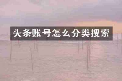 头条账号怎么分类搜索