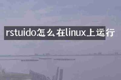 rstuido怎么在linux上运行