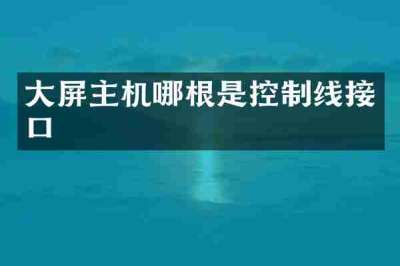 大屏主机哪根是控制线接口