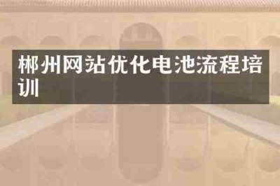 郴州网站优化电池流程培训