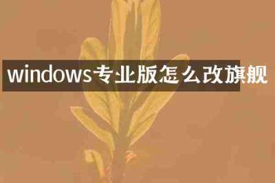 windows专业版怎么改旗舰