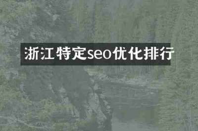 浙江特定seo优化排行