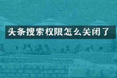头条搜索权限怎么关闭了