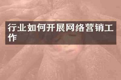 行业如何开展网络营销工作
