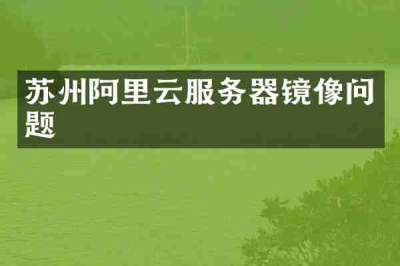 苏州阿里云服务器镜像问题