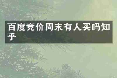 百度竞价周末有人买吗知乎
