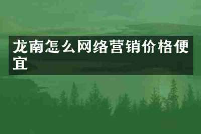 龙南怎么网络营销价格便宜