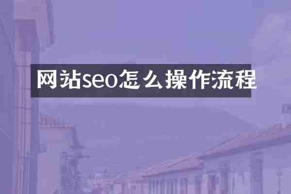 网站seo怎么操作流程