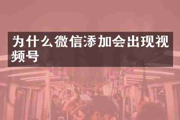 为什么微信添加会出现视频号