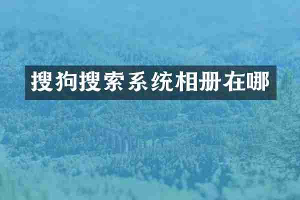 搜狗搜索系统相册在哪