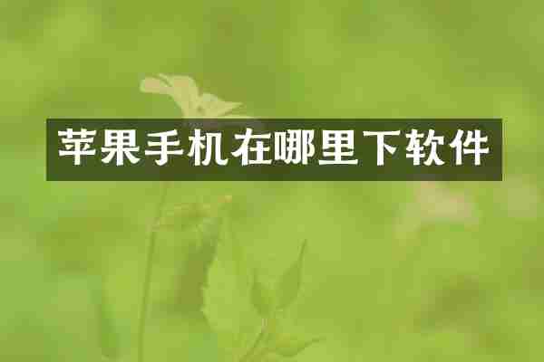 苹果手机在哪里下软件