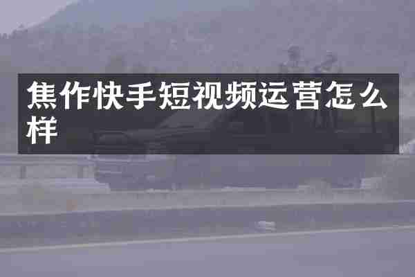 焦作快手短视频运营怎么样