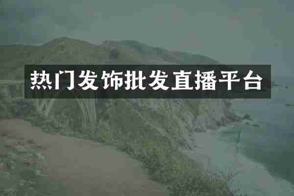 热门发饰批发直播平台