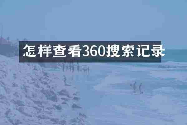 怎样查看360搜索记录