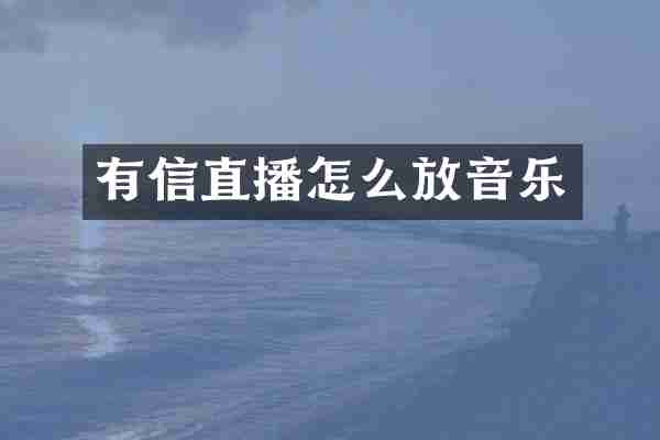有信直播怎么放音乐