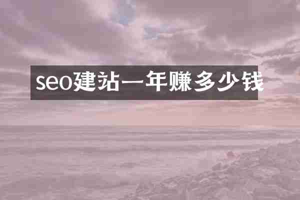 seo建站一年赚多少钱