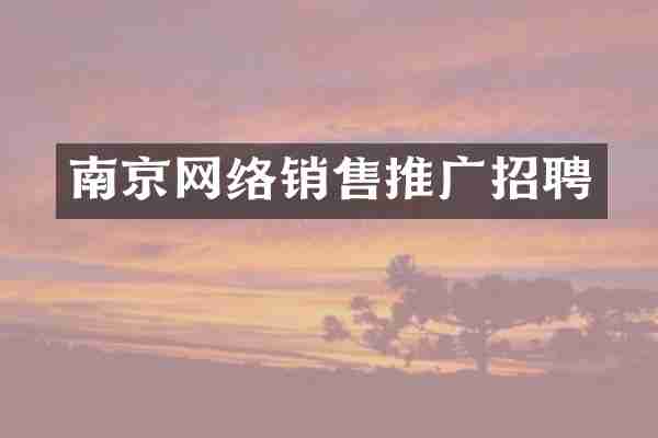 南京网络销售推广招聘