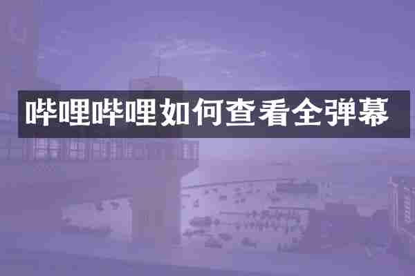 哔哩哔哩如何查看全弹幕