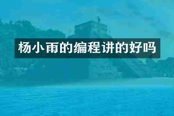 杨小雨的编程讲的好吗