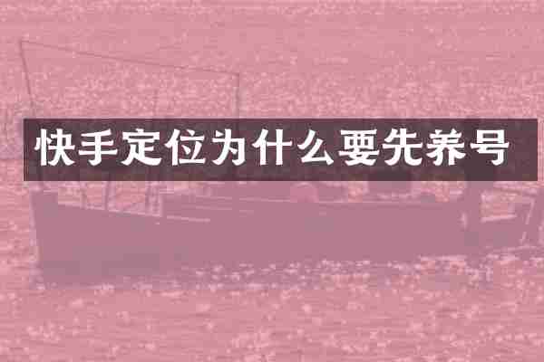 快手定位为什么要先养号