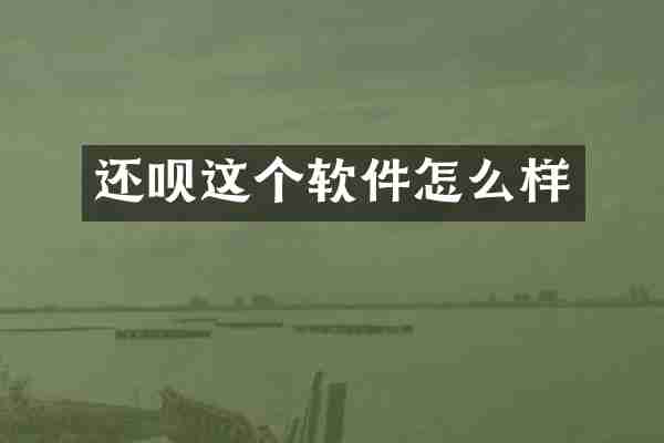 还呗这个软件怎么样