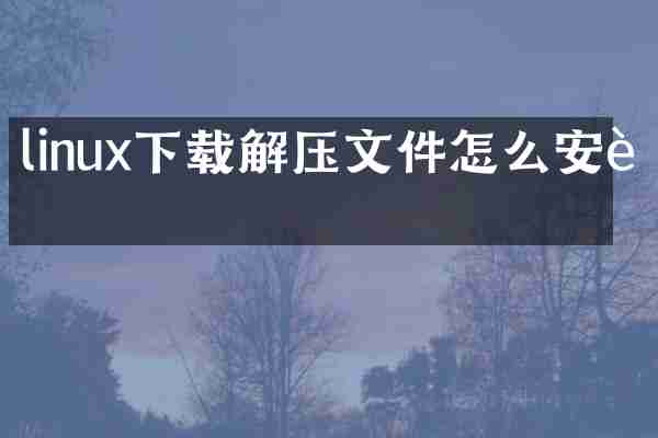 linux下载解压文件怎么安装