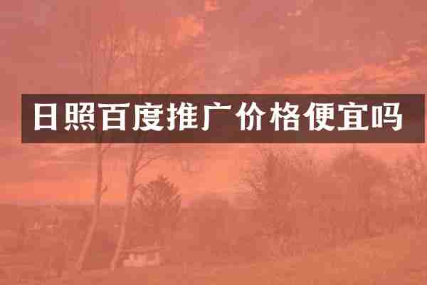 日照百度推广价格便宜吗