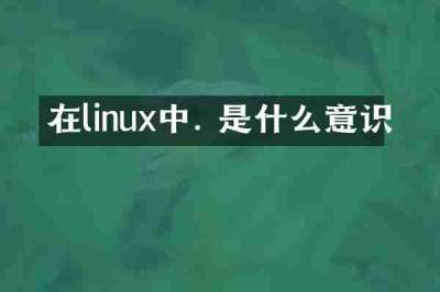 在linux中. 是什么意识