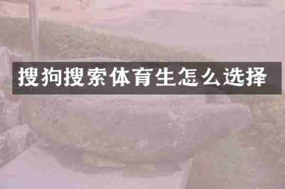搜狗搜索体育生怎么选择
