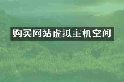 购买网站虚拟主机空间