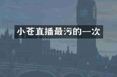小苍直播最污的一次