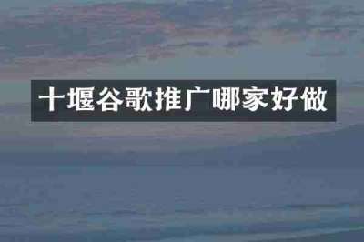 十堰谷歌推广哪家好做