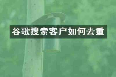 谷歌搜索客户如何去重