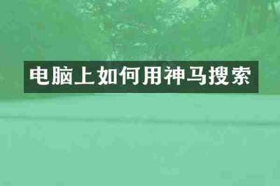 电脑上如何用神马搜索