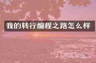 我的转行编程之路怎么样