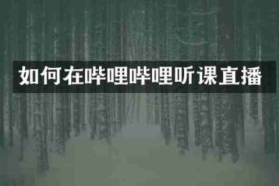 如何在哔哩哔哩听课直播