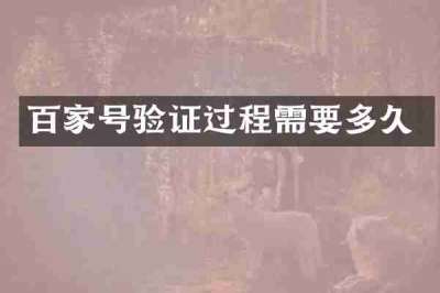 百家号验证过程需要多久