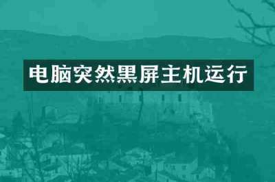 电脑突然黑屏主机运行
