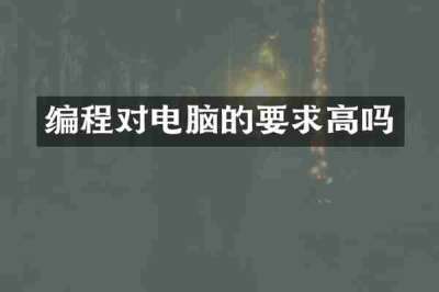 编程对电脑的要求高吗