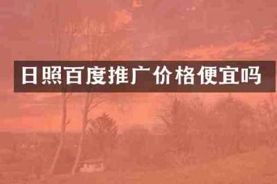 日照百度推广价格便宜吗