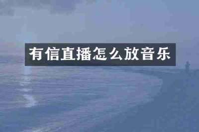 有信直播怎么放音乐