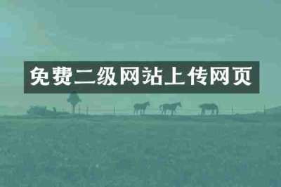 免费二级网站上传网页