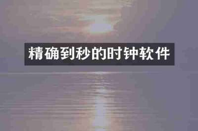 精确到秒的时钟软件
