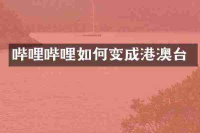 哔哩哔哩如何变成港澳台