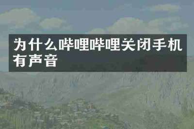 为什么哔哩哔哩关闭手机有声音