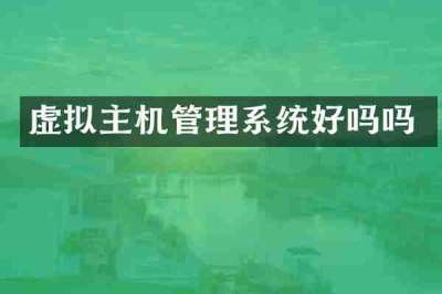虚拟主机管理系统好吗吗