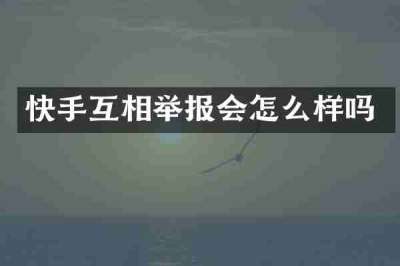 快手互相举报会怎么样吗