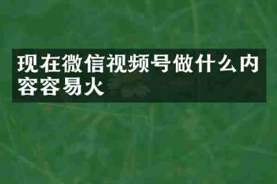 现在微信视频号做什么内容容易火