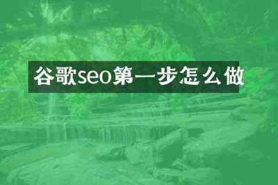 谷歌seo第一步怎么做