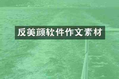 反美颜软件作文素材